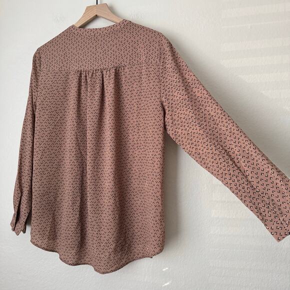 NWT Adrianna Papell Women Pink Tunic Blouse Longsleeve Work Going Out Size Large - Picture 8 of 10